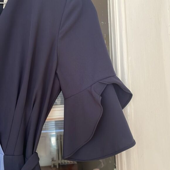 Anthropologie hutch contemporary abstract art color block wrap crepe dress - Picture 5 of 14